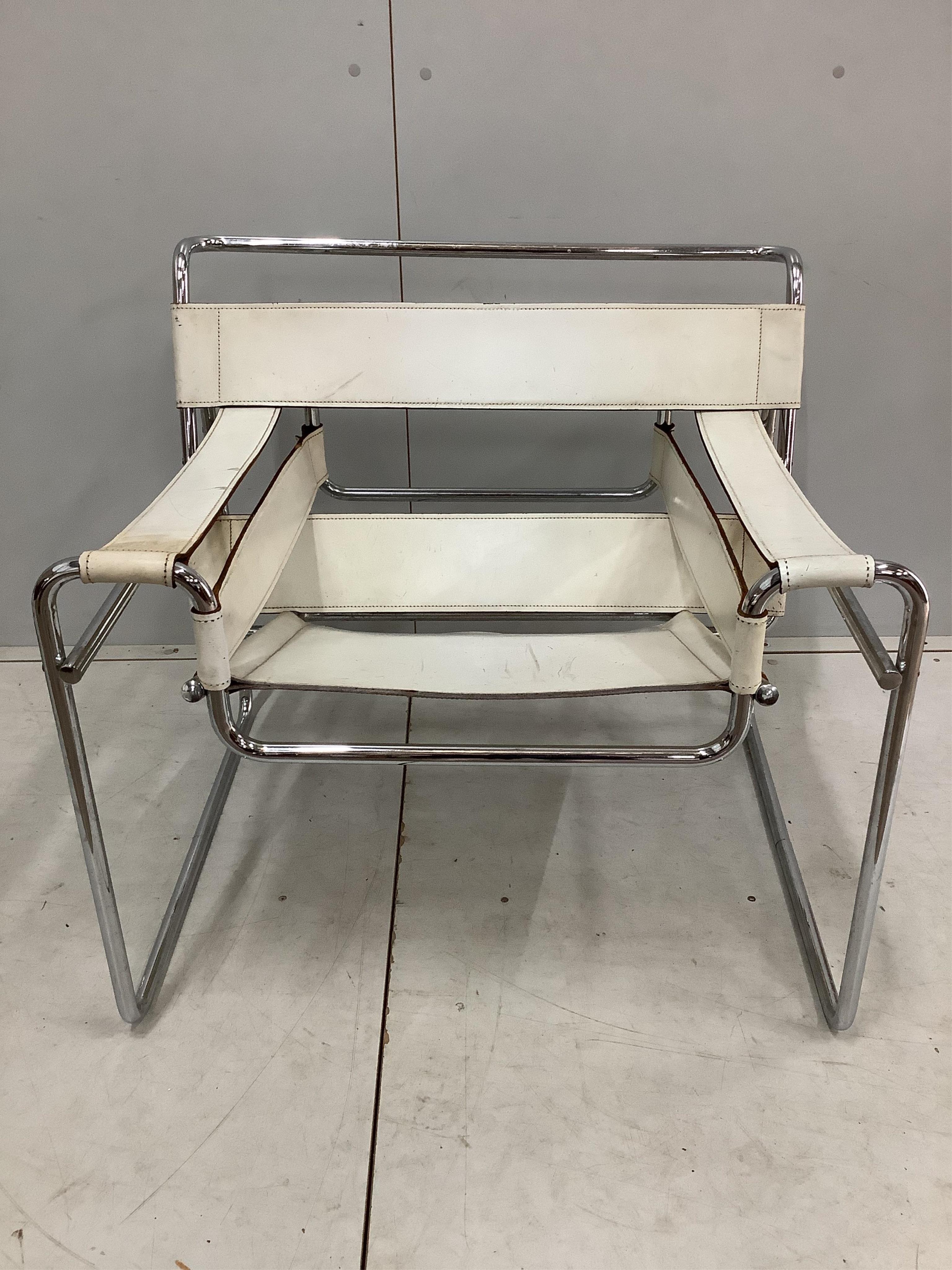 A pair of Wassily chairs by Gavina, width 78cm, depth 70cm, height 72cm